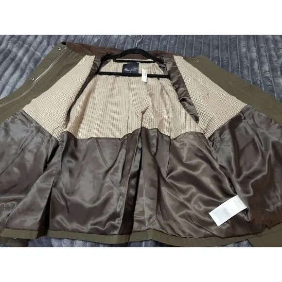 Madewell Waxed Cotton Barn Jacket Corduroy Collar Utility Coat Olive XL NWT - Picture 15 of 16
